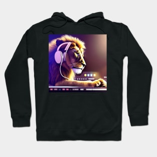 Dj Lion Wearing a Pair Of Headphones Hoodie